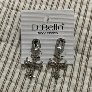 D'Bello Silver Cross Earrings
